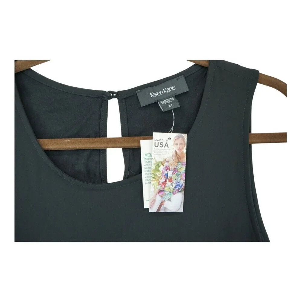 NWT Karen Kane Women’s Medium Black Sleeveless Top‎ Shirt Blouse MSRP $89